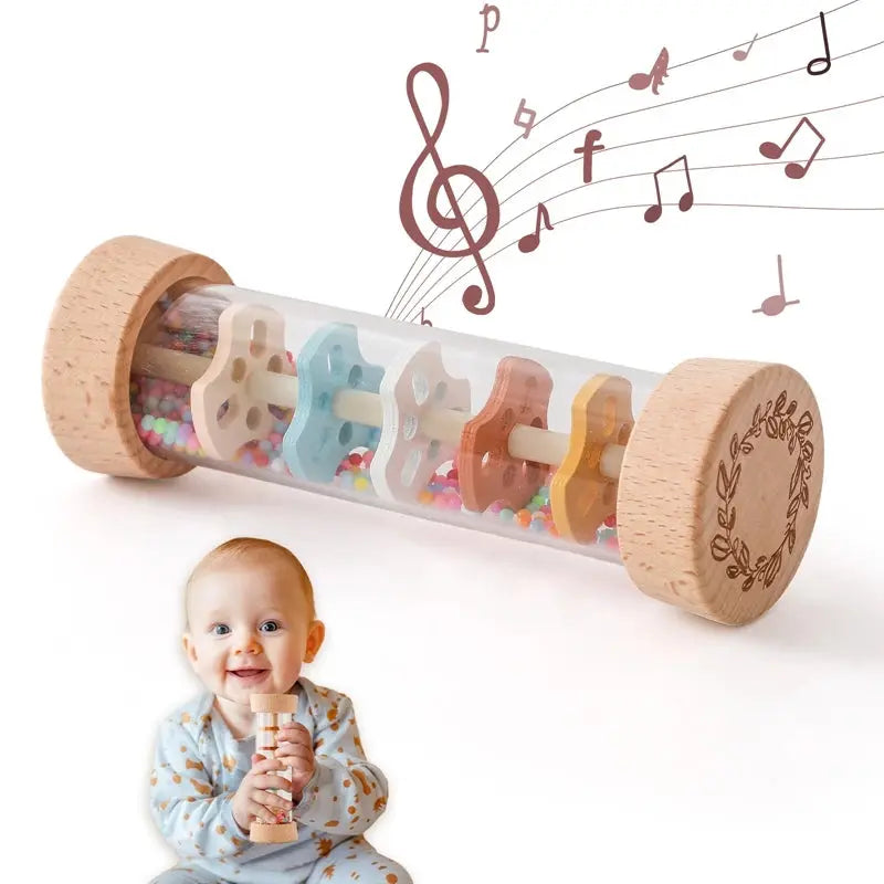 Baby Wooden Rain Rattler AliExpress