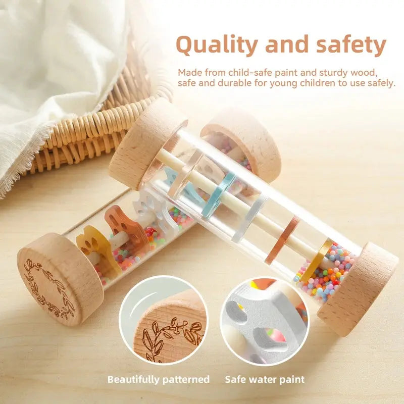 Baby Wooden Rain Rattler AliExpress